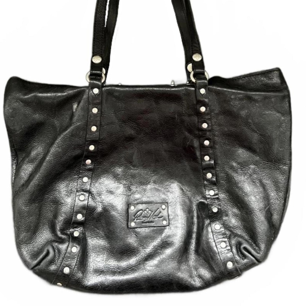 Patricia Nash Large Black Leather Benvenuto Tote Shoulder Bag
